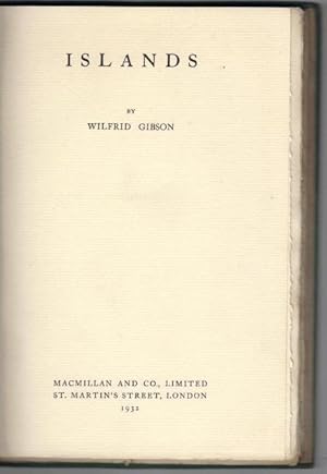 Islands. Poems, 1930 - 1932