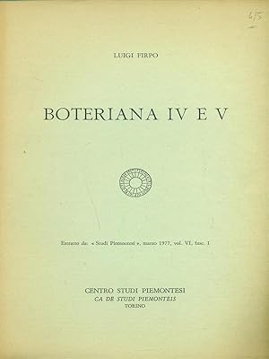 Bild des Verkufers fr Boteriana IV e V zum Verkauf von Librodifaccia