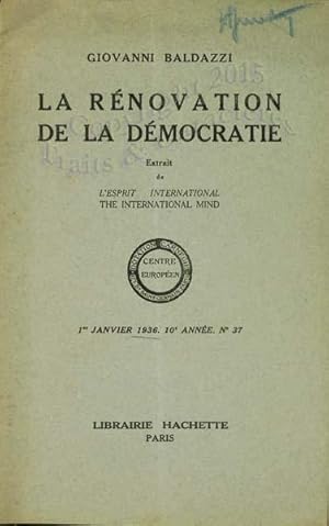 La rénovation de la démocratie, extrait de "l'esprit international", 1er Janvier 1936.