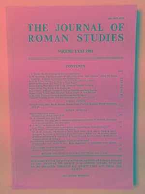 Seller image for The Journal of Roman Studies, volume LXXI (71), 1981 for sale by Cotswold Internet Books