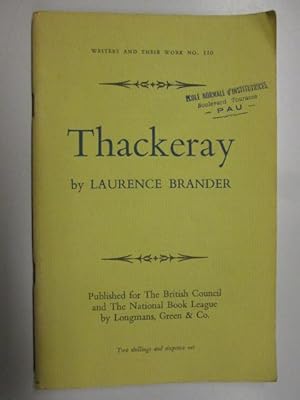 Bild des Verkufers fr WRITERS AND THEIR WORK NO. 110: THACKERAY. zum Verkauf von Goldstone Rare Books