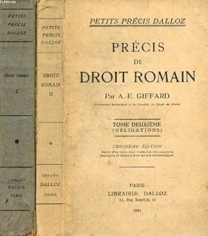 Imagen del vendedor de PRECIS DE DROIT ROMAIN, 2 TOMES a la venta por Le-Livre