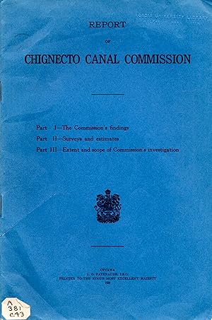 Imagen del vendedor de Report of Chignecto Canal Commission a la venta por Book Booth