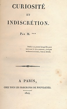 Seller image for Curiosit et Indiscrtion for sale by Barter Books Ltd