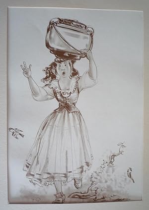 Bild des Verkufers fr Illustration d'Andr Pec : La laitire et le pot au lait zum Verkauf von Abraxas-libris