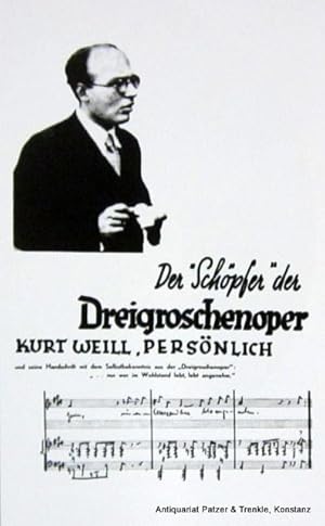 Imagen del vendedor de Kurt Weill. Ein Leben in Bildern und Dokumenten. Aus dem Englischen von Elmar Juchem. Berlin, Ullstein, 2000. Gr.-4to. Mit zahlreichen Illustrationen u. fotografischen Abbildungen. 320 S. Or.-Lwd. mit Schutzumschlag; Schnitt unten mit kl. Stempel. (ISBN 389834004X). a la venta por Jrgen Patzer