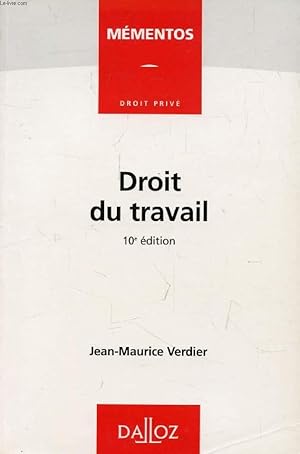 Bild des Verkufers fr DROIT DU TRAVAIL zum Verkauf von Le-Livre