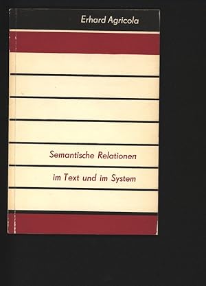 Bild des Verkufers fr Semantische Relationen im Text und im System. zum Verkauf von Antiquariat Bookfarm