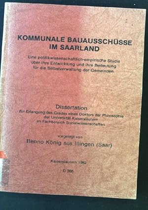 Imagen del vendedor de Kommunale Bauausschsse im Saarland Dissertation a la venta por books4less (Versandantiquariat Petra Gros GmbH & Co. KG)