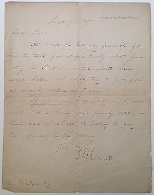 Seller image for Autographed Letter Signed to journalist Henry Meltzer for sale by Argosy Book Store, ABAA, ILAB