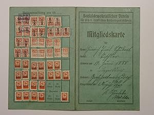 Mitgliedskarte des Tischlers Schubert.