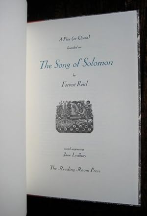 A Play (or Opera) founded on The Song of Solomon. Wood engravings by Jane Lydbury. [Introduction ...