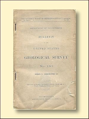 Image du vendeur pour Bulletin of the United States Geological Survey No. 185 Series F Geography, 26 Results of Spirit Leveling Fiscal Year 1900-'01 mis en vente par Catron Grant Books