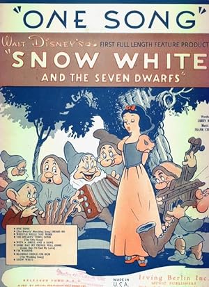 Bild des Verkufers fr Snow White and the Seven Dwarfs: "One Song" [from] Walt Disney's First Full Length Feature Production zum Verkauf von Vashon Island Books