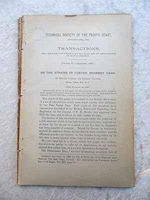 1889 STRAINS IN CURVED MASONRY DAMS study of BEAR VALLEY DAM