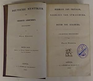 Imagen del vendedor de Hermann von Fritslar, Nicolaus von Strassburg. David von Augsburg. a la venta por Der Buchfreund