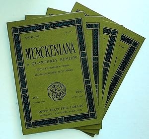 Seller image for Menckeniana: A Quarterly Review. 4 issues from 1998: Spring, Summer, Fall, and Winter for sale by The Kelmscott Bookshop, ABAA