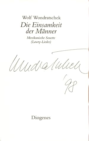 Seller image for Die Einsamkeit der Mnner. Mexikanische Sonette (Lowry-Lieder). for sale by Antiquariat Les-art