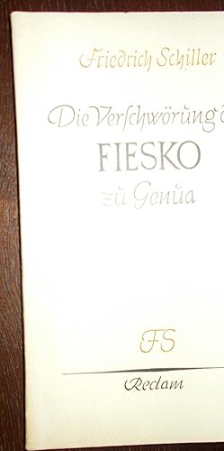 Bild des Verkufers fr Die Verschwrung des Fiesko zu Genua: Ein republikanisches Trauerspiel zum Verkauf von Buchstube Tiffany