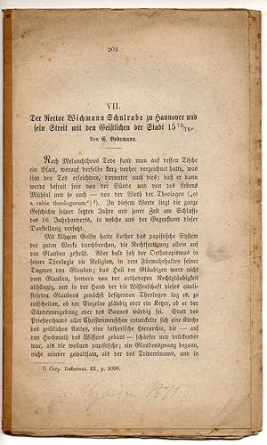 Der Rector Wichmann Schulrabe zu Hannover und sein Streit mit den Geistlichen der Stadt 1575/76, ...