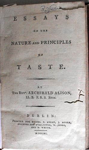 Essays on the Nature and Principles of Taste.