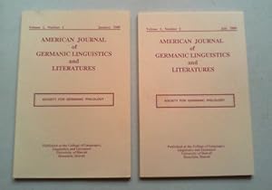 American journal of Germanic linguistics and literatures. Journal of the Society for Germanic Phi...