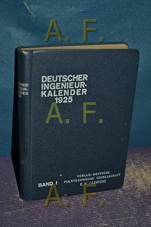 Imagen del vendedor de Deutscher Ingenieur Kalender 1.Teil / Uhlands, Technsiche Bibliothek / Auskunftsbuch fr den Praktischen Machinenbau a la venta por Antiquarische Fundgrube e.U.