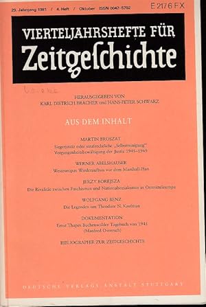 Vierteljahreshefte für Zeitgeschichte. 29. Jahrgang, 4. Heft, Oktober 1981.