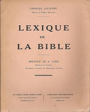 Seller image for Lexique de la Bible for sale by Bouquinerie L'Ivre Livre