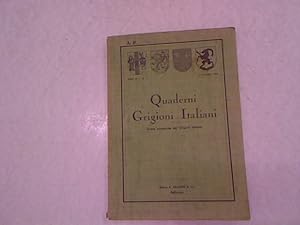 Seller image for Quaderni grigioni italiani : rivista culturale trimestrale pubblicata dalla Pro grigioni italiano. 1. Ottobre 1933. for sale by Antiquariat Bookfarm