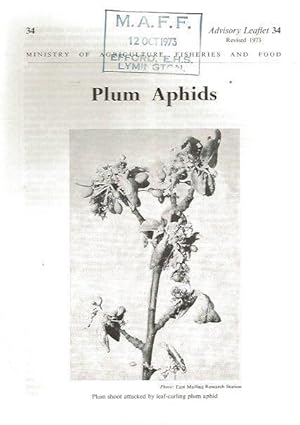 Bild des Verkufers fr Plum Aphids. Advisory Leaflet 34. zum Verkauf von C. Arden (Bookseller) ABA