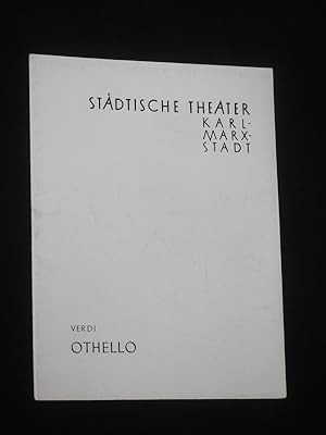 Seller image for Programmheft Stdtische Theater Karl-Marx-Stadt 1957/ 58. OTHELLO nach Shakespeare von Boito, Verdi (Musik). Musikal. Ltg.: Siegfried Franze, Insz.: Adolf Savelkouls, Bhnenbild: Dr. Willi Eylitz, Kostme: Renate Mller, techn. Einr.: Gnther Oppel. Mit Heinz Kraayvanger (Othello), Alfred Krohn, Heinz Linke, Heinrich Zell, Rolf Khne for sale by Fast alles Theater! Antiquariat fr die darstellenden Knste