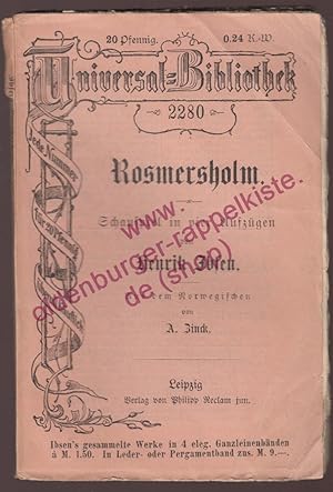 Rosmersholm: Schauspiel in 4 Aufzügen RUB 2280 (1887) - Ibsen, Henrik