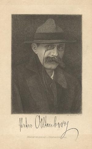 Altenberg, Peter (eigentlich Richard Engländer): Halbporträt. Radierung von Johann Lindner, 1900,...