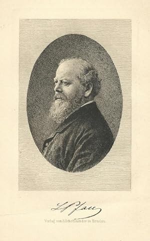 Pfau, Karl Ludwig Halbporträt. Radierung mit faksimilierter Unterschrift des Porträtierten.