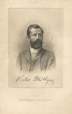 Blüthgen, Victor: Halbporträt. Radierung von Johann Lindner, München 1896, mit faksimilierter Unt...