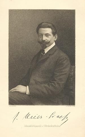 Meier-Graefe, Julius: Porträt, Hüftbild. Radierung von Johann Lindner, München 1906, mit faksimil...