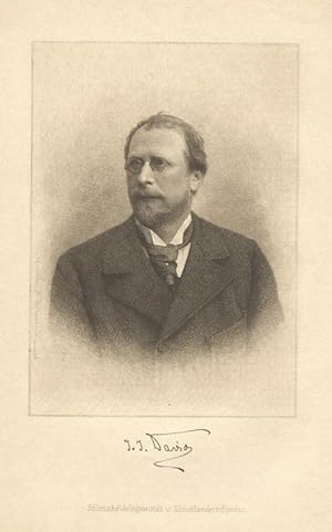 David, Jakob Julius Halbporträt. Radierung von Johann Lindner, München 1898, mit faksimilierter U...