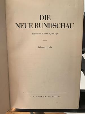 Seller image for DIE NEUE RUNDSCHAU - von 1962 bis 1979 - 18 Jahre (1962-1979) for sale by ART...on paper - 20th Century Art Books