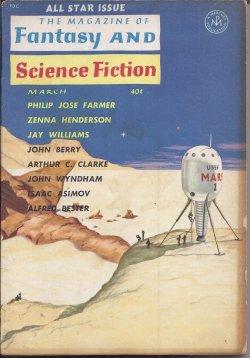 Image du vendeur pour The Magazine of FANTASY AND SCIENCE FICTION (F&SF): March, Mar. 1961 mis en vente par Books from the Crypt