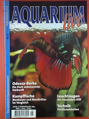 Seller image for Aquarium live, das moderne Aquarienmagazin. Nr. 5 / 1999. Odessa-Barbe. Ein Fisch unbekannter Herkunft; Kampffische. Nestbauer und Maulbrter im Vergleich; etc. for sale by biblion2