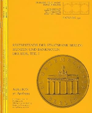 Restbestände der Staatsbank Berlin: Münzen und Banknoten der DDR. Konvolut von 4 Katalogen: Teil ...