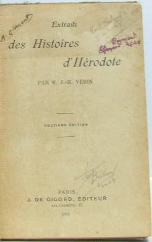 Seller image for Hrodote Extraits des histoires (annots par J.H. Vrin) for sale by crealivres