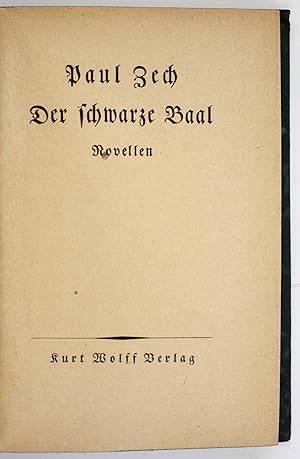 Bild des Verkufers fr Der schwarze Baal Novellen zum Verkauf von Antiquariat Steffen Vlkel GmbH