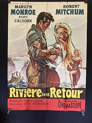 LA RIVIERE SANS RETOUR-FILM DE OTTO PREMINGER AVEC MARILYN MONROE ET ROBERT MITCHUM-AFFICHE GRAND...