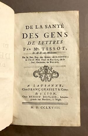 De la santé des gens de lettres.