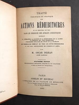 Traité théorique et pratique des actions rédhibitoires et en réduction de prix dans le commerce d...