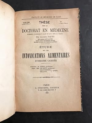 [Thèse]. Etude sur les intoxications alimentaires d'origine carnée.