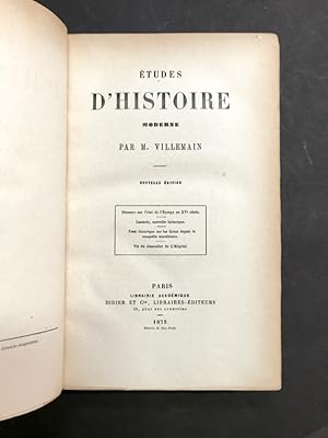 Etudes d'Histoire moderne. Nouvelle édition.