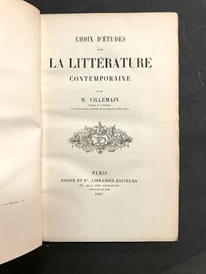 Choix d'Études sur la Littérature contemporaine.